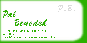 pal benedek business card